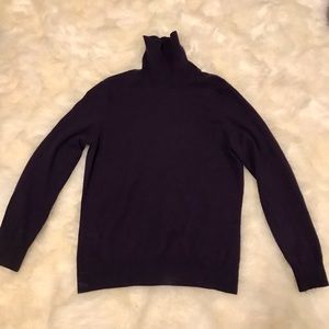 Lands’ End Dark Purple Turtleneck Cashmere Sweater